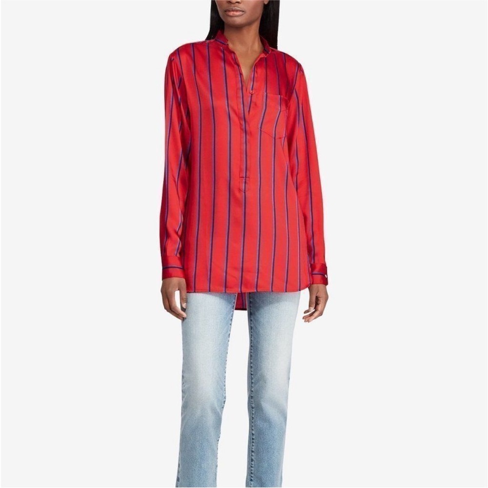 Lauren Ralph Lauren Red Long Sleeve Blouse XXS